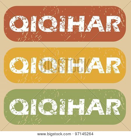 Vintage Qiqihar stamp set