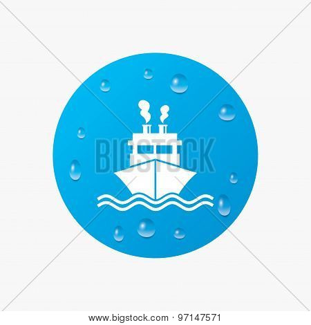 Ship or boat sign icon. Shipping delivery symbol