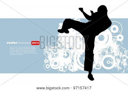 Karate warrior, vector