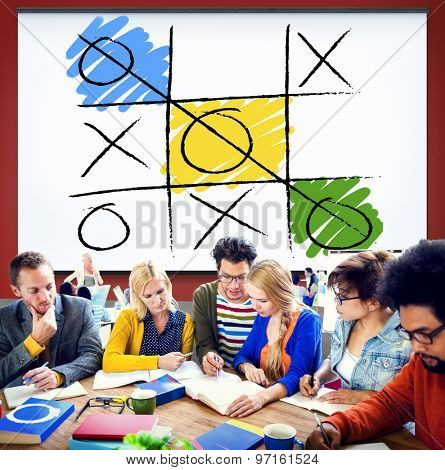 Leisure Game Tic Tac Toe Competition Challenge Winner Concept