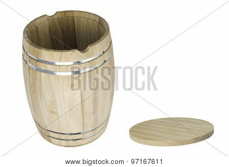 Wooden Barrel With Lid