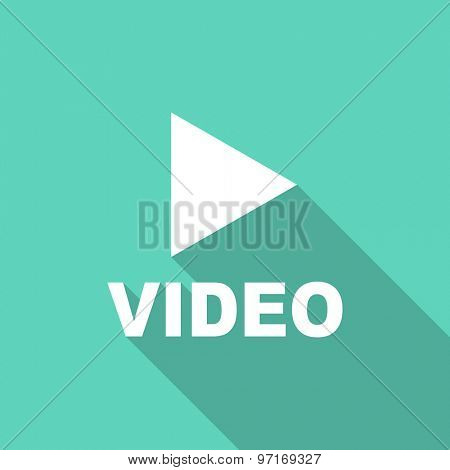 video flat design modern icon with long shadow for web and mobile app 