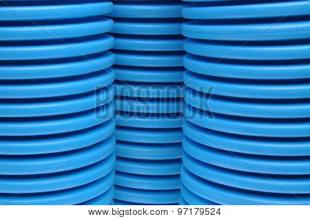 Blue curvilinear tubes