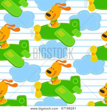 Pilot Boy Vector Seamlles Pattern