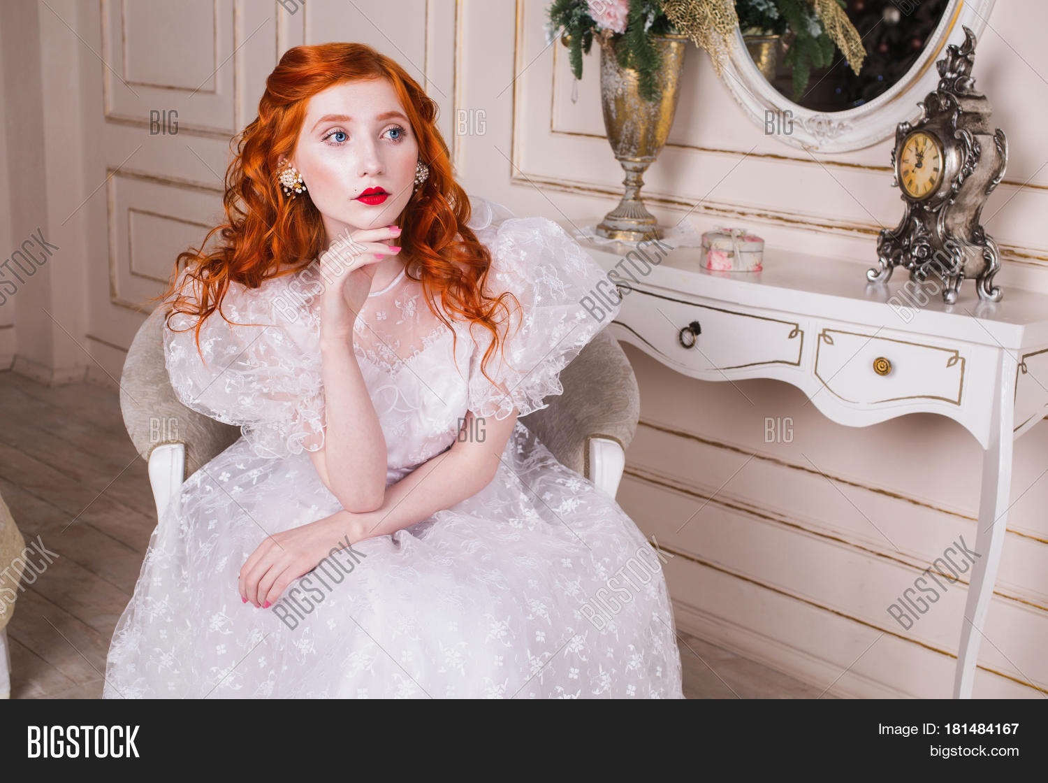 Pale Red Wedding Dress