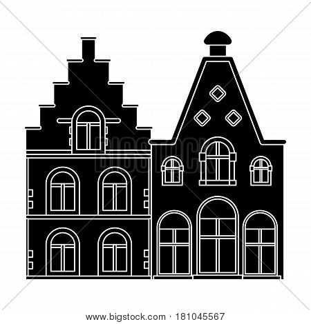 Housing in Belgium.The dark Belgian wolf. Belgium single icon in black style vector symbol stock web illustration.