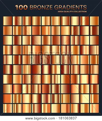 Bronze gradient, pattern, template.Set of colors for design, collection of high quality gradients.Metallic texture, shiny background.Pure metal.Suitable for text , mockup, banner, ribbon or ornament.
