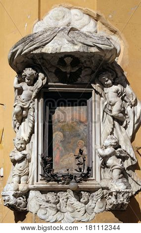ROME, ITALY - SEPTEMBER 03: Largo Pietro di Brazza, shrine of nativity in Rome, Italy on September 03,2016.