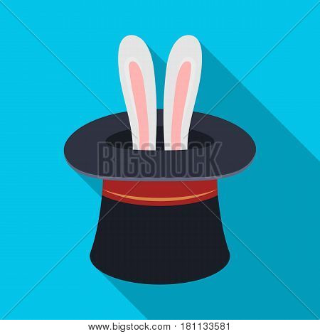Ears of a hare in a hat. Foci.Party and parties single icon in flat style vector symbol stock web illustration.