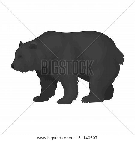 Canadian brown bear. Canada single icon in monochrome style vector symbol stock illustration .