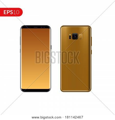 Phone, mobile smartphone design composition isolated on white background template. Realistic vector illustration mockup phone for banner or advertising.