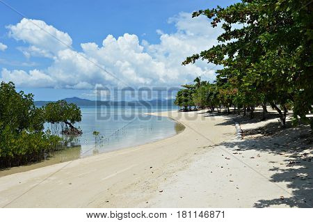 Tropical beach at Arrecifa Island in Palawan