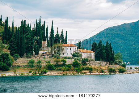 Monastery of Banja on the shore of Kotor Bay, between the cities of Risan and Perast, in Montenegro.