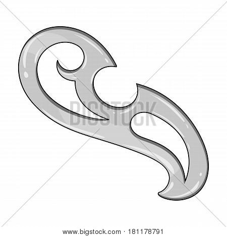 A metal device for sewing.Sewing or tailoring tools kit single icon in monochrome style vector symbol stock web illustration.