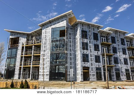 Carmel - Circa April 2017: New Apartment Block and Multi-Dwelling Unit Construction. The Carmel area is undergoing rapid growth I
