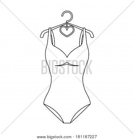 Monotone blue swimsuit for girls. Bathing clothes in the pool.Swimcuits single icon in black style vector symbol stock web illustration.