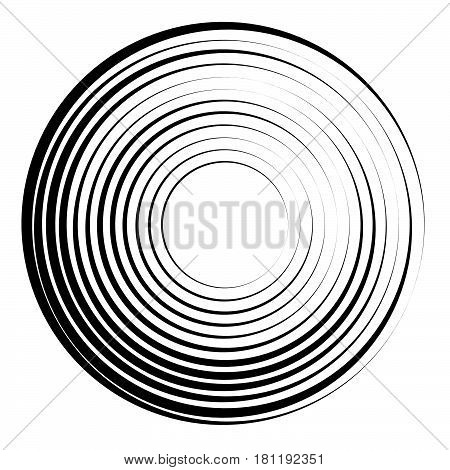 Concentric Circles Geometric Element. Radial, Radiating Circular Graphic.