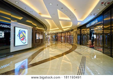 HONG KONG - CIRCA NOVEMBER, 2016: Dolce & Gabbana store at the Elements shopping mall. Dolce & Gabbana is a luxury Italian fashion house.