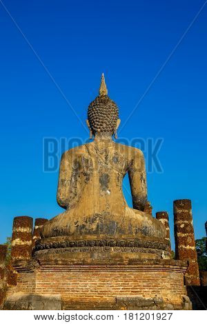 Sukhothai, Thailand - January 16 2017: Wat Mahathat Temple In The Precinct Of Sukhothai Historical P