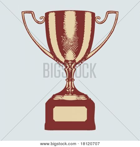 Gravur Trophäe Pokal Maske Vectror Abbildung. EPS 10.