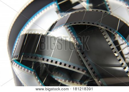 old 8mm cine film and reel  isolated on white 