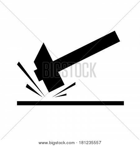 Isolated Vector Shot Logo On The Surface Of The Hammer.