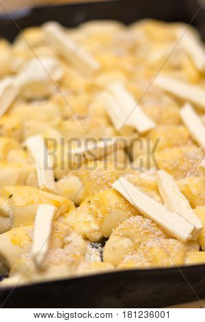 Rolls Prepared For Baking With Margarine