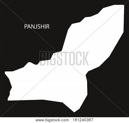 Panjshir Afghanistan Map Black Inverted Silhouette Illustration