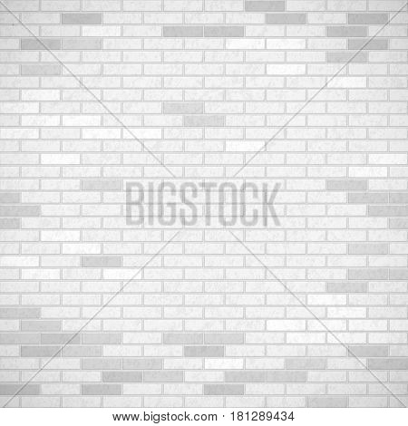 White brick wall. Industrial construction background. Stock vector illustration.
