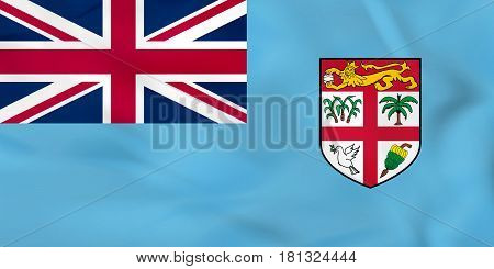 Fiji Waving Flag. Fiji National Flag Background Texture.