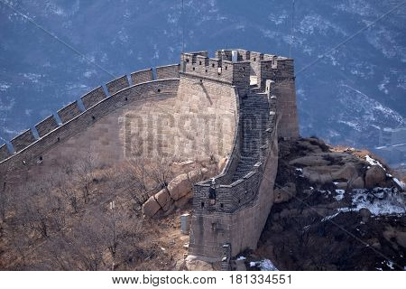 BADALING - FEBRUARY 24:  The Great Wall of China in Badaling, China, February 24, 2016.