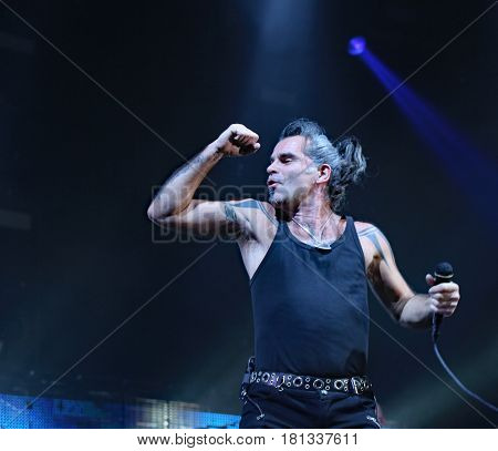 Padua Padova, Pd, Italy - March 29, 2017: Piero Pelù The Vocalist Of Litfiba An Italian Rock Band On