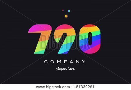 790 Colored Rainbow Creative Number Digit Numeral Logo Icon