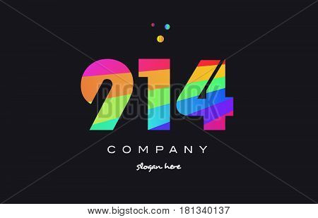 914 Colored Rainbow Creative Number Digit Numeral Logo Icon