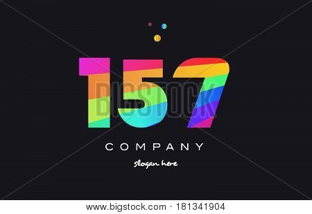 157 Colored Rainbow Creative Number Digit Numeral Logo Icon