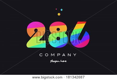 286 Colored Rainbow Creative Number Digit Numeral Logo Icon
