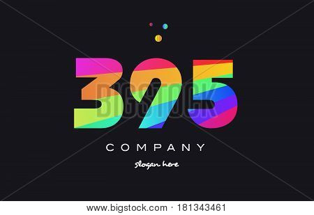 395 Colored Rainbow Creative Number Digit Numeral Logo Icon