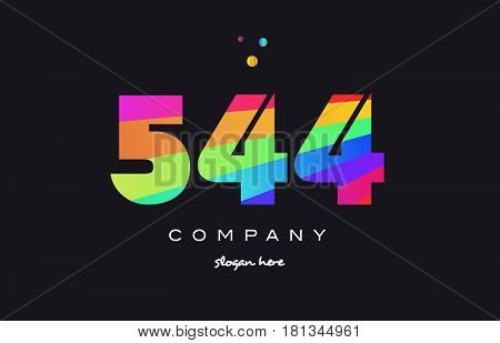 544 Colored Rainbow Creative Number Digit Numeral Logo Icon