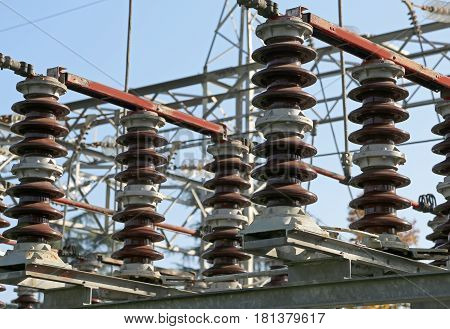 industrial switches in the electric substation outodoor