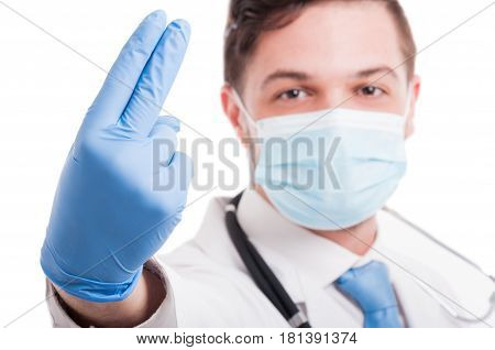 Closeup View Of Proctologist Ready For Fingers Examination