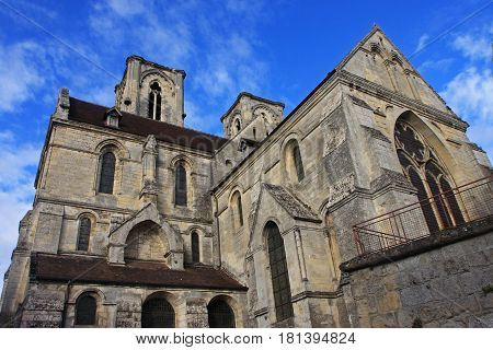 Exterior of the abbey in Laon, France