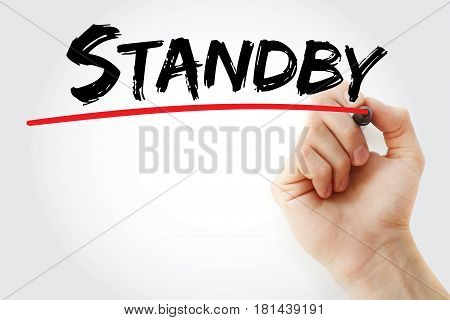 Hand Writing Standby With Marker