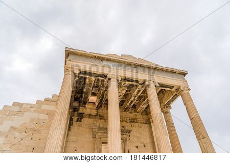 columns of the Acropolis (Propilea) Athens Greece