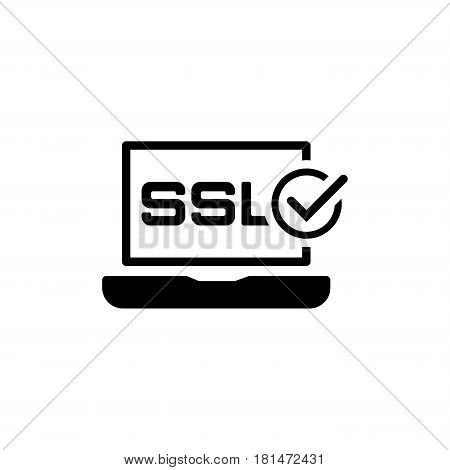SSL Certified Protection Icon. Flat Design Isolated Illustration.