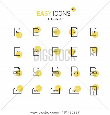 Vector thin line flat design icons set for office and document themes