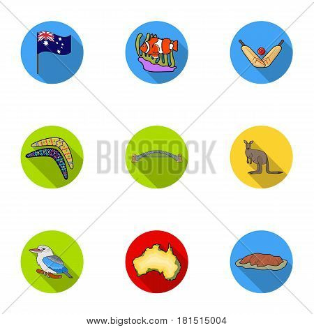 National symbols of australia. Web icon on Australia theme.Australia icon in set collection on flat style vector symbol stock web illustration.