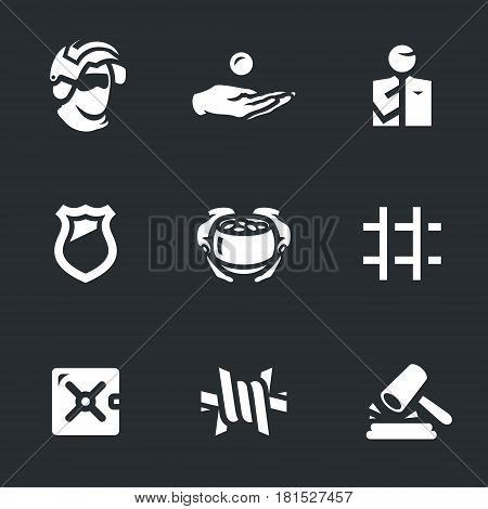 Vector Set of Corruption and punishment Icons.