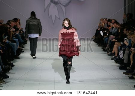 Kyiv, Ukraine - February 7, 2017: Models Walk The Runway During Fashion Show By Marchi Autumn/winter