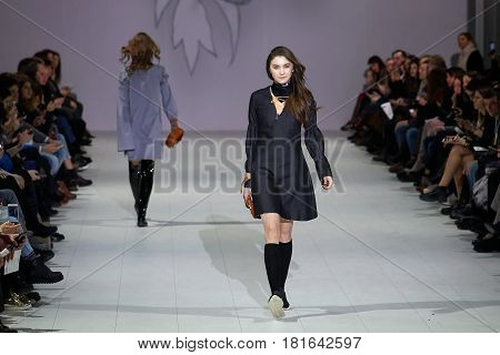 Kyiv, Ukraine - February 7, 2017: Models Walk The Runway During Fashion Show By Marchi Autumn/winter