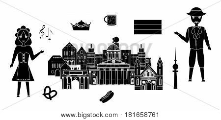 set in the style of a flat design on the theme of germany.
